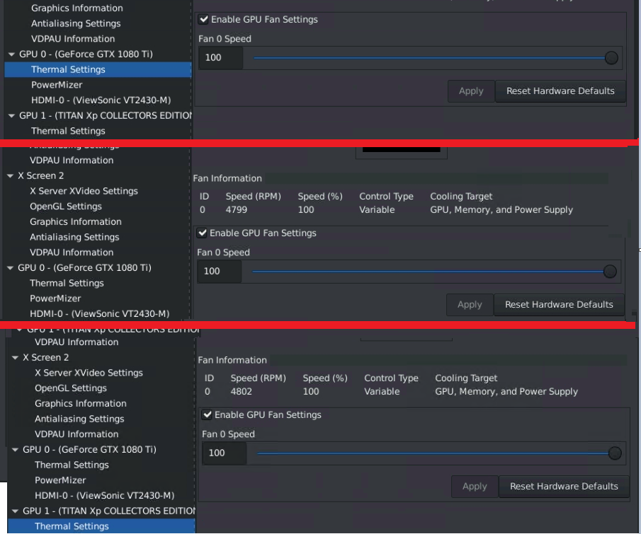 nvidia-settings fan speed tested on